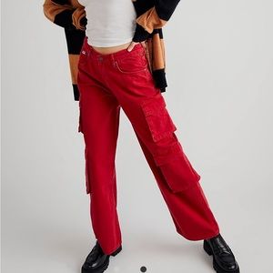 Free People Ragged Cargo Jeans